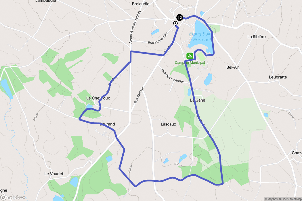 Flavignac : carte du parcours de randonnée - France
