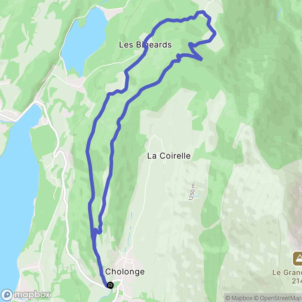 Cholonge : carte du parcours de randonnée - France