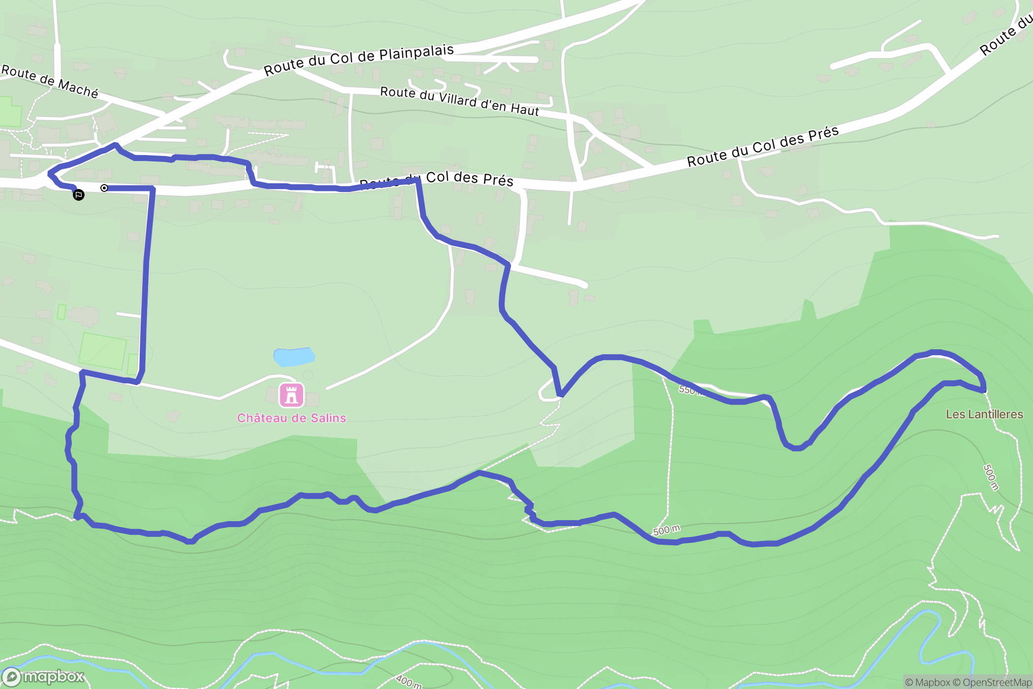 Saint-Jean-d'Arvey, Chambéry : carte du parcours de randonnée - France