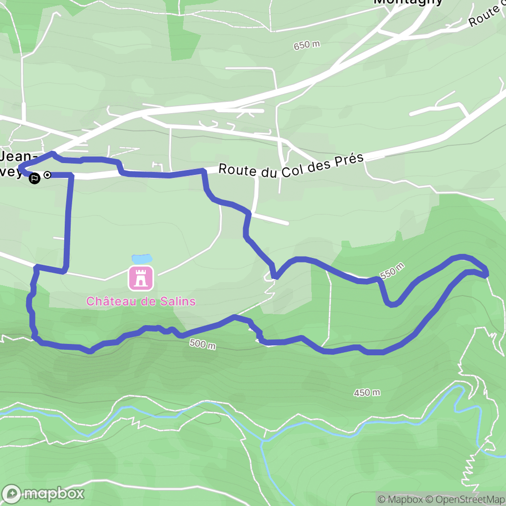 Saint-Jean-d'Arvey, Chambéry : carte du parcours de randonnée - France
