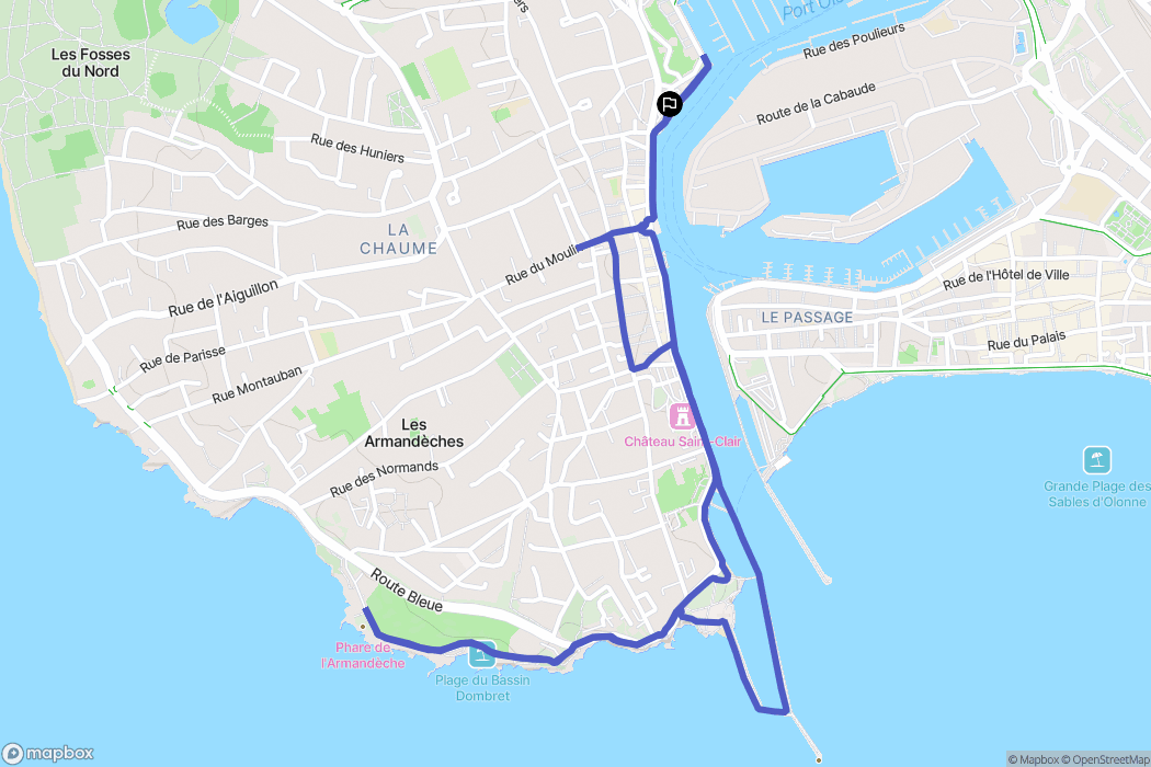 Les Sables-d'Olonne : carte du parcours de randonnée - France