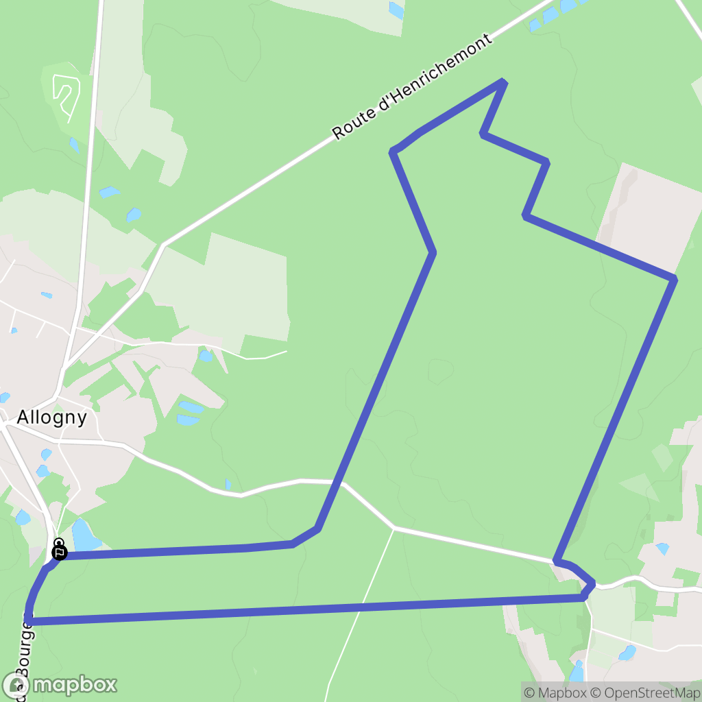 Allogny : carte du parcours de randonnée - France