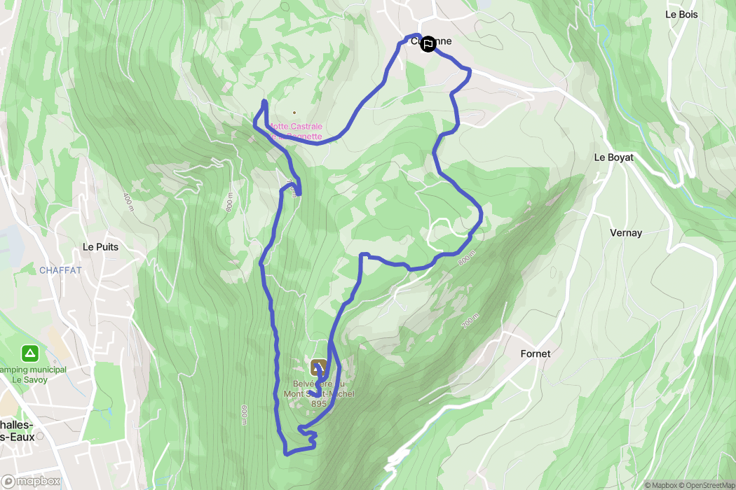 Curienne : carte du parcours de randonnée - France
