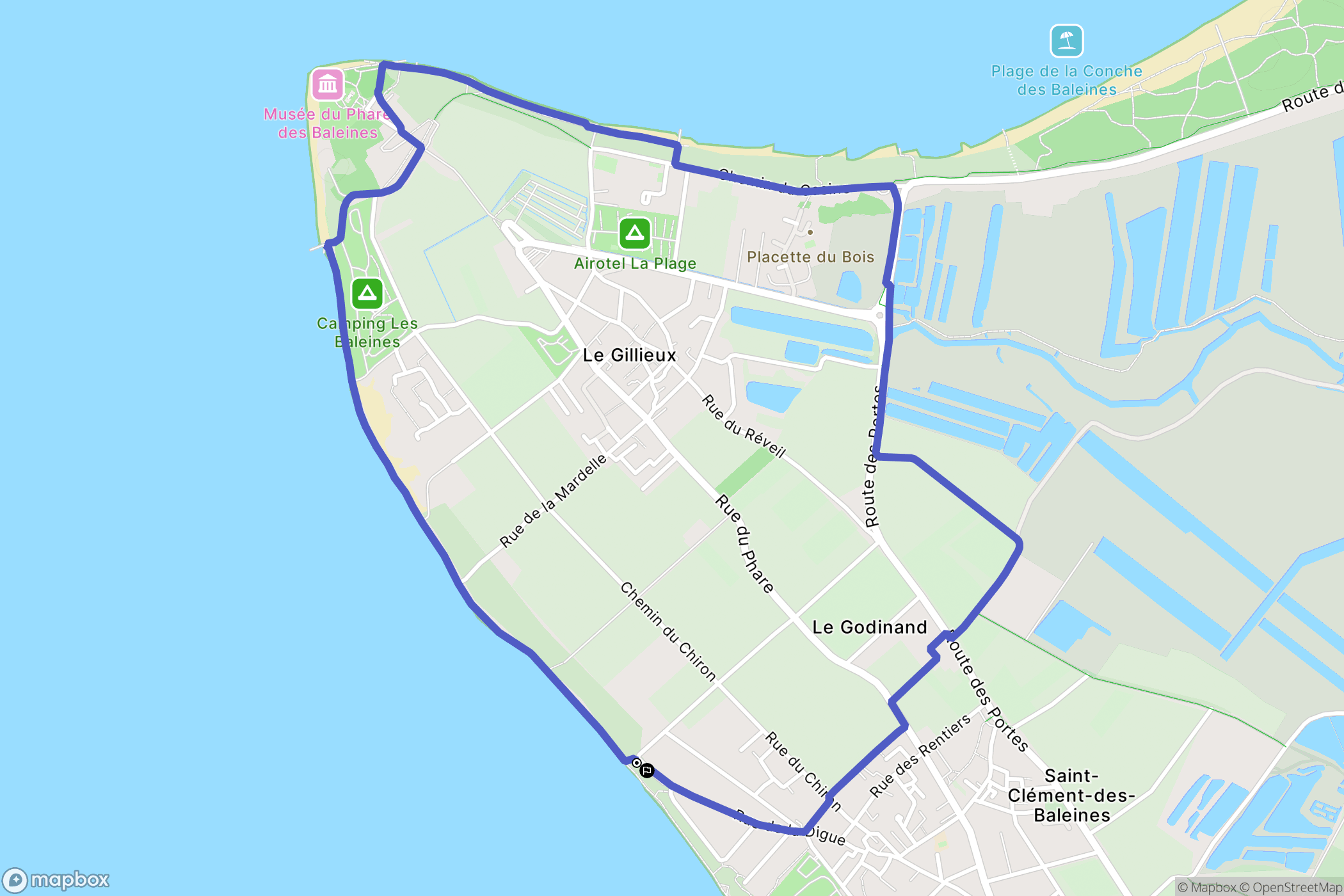 Saint-Clément-des-Baleines : carte du parcours de randonnée - France