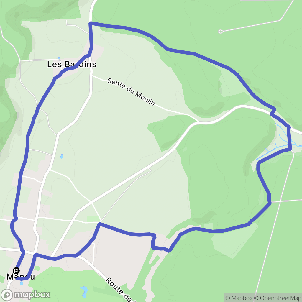 Menou : carte du parcours de randonnée - France