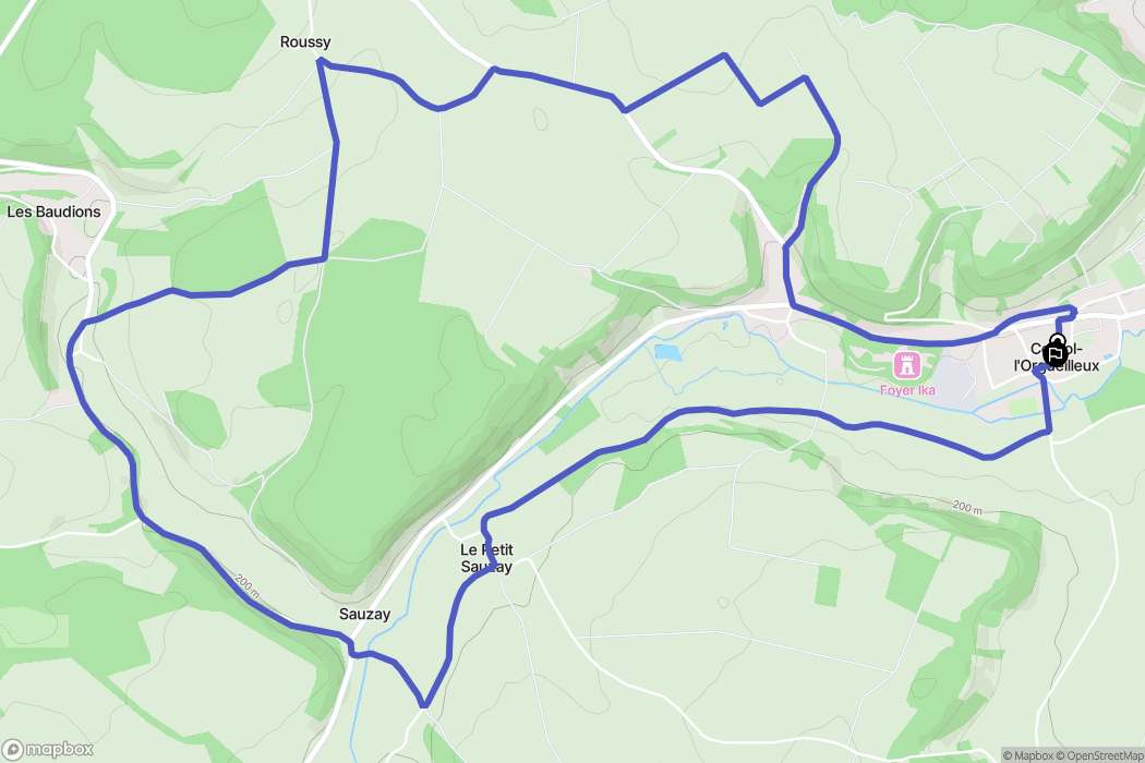 Corvol-l'Orgueilleux : carte du parcours de randonnée - France