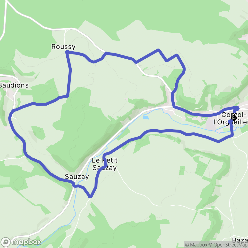 Corvol-l'Orgueilleux : carte du parcours de randonnée - France