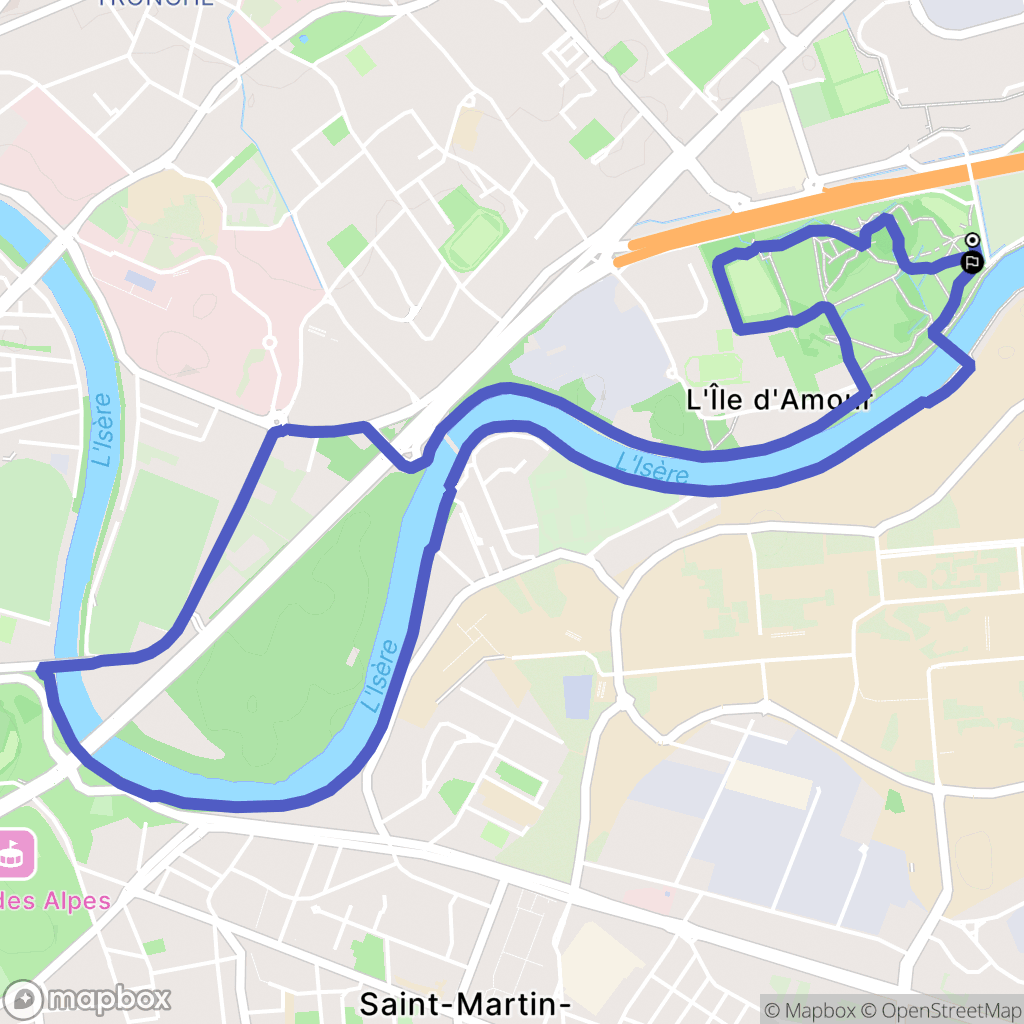 Meylan : carte du parcours de randonnée - France