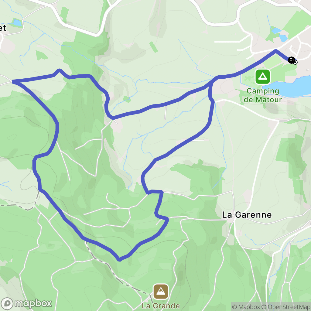 Matour : carte du parcours de randonnée - France
