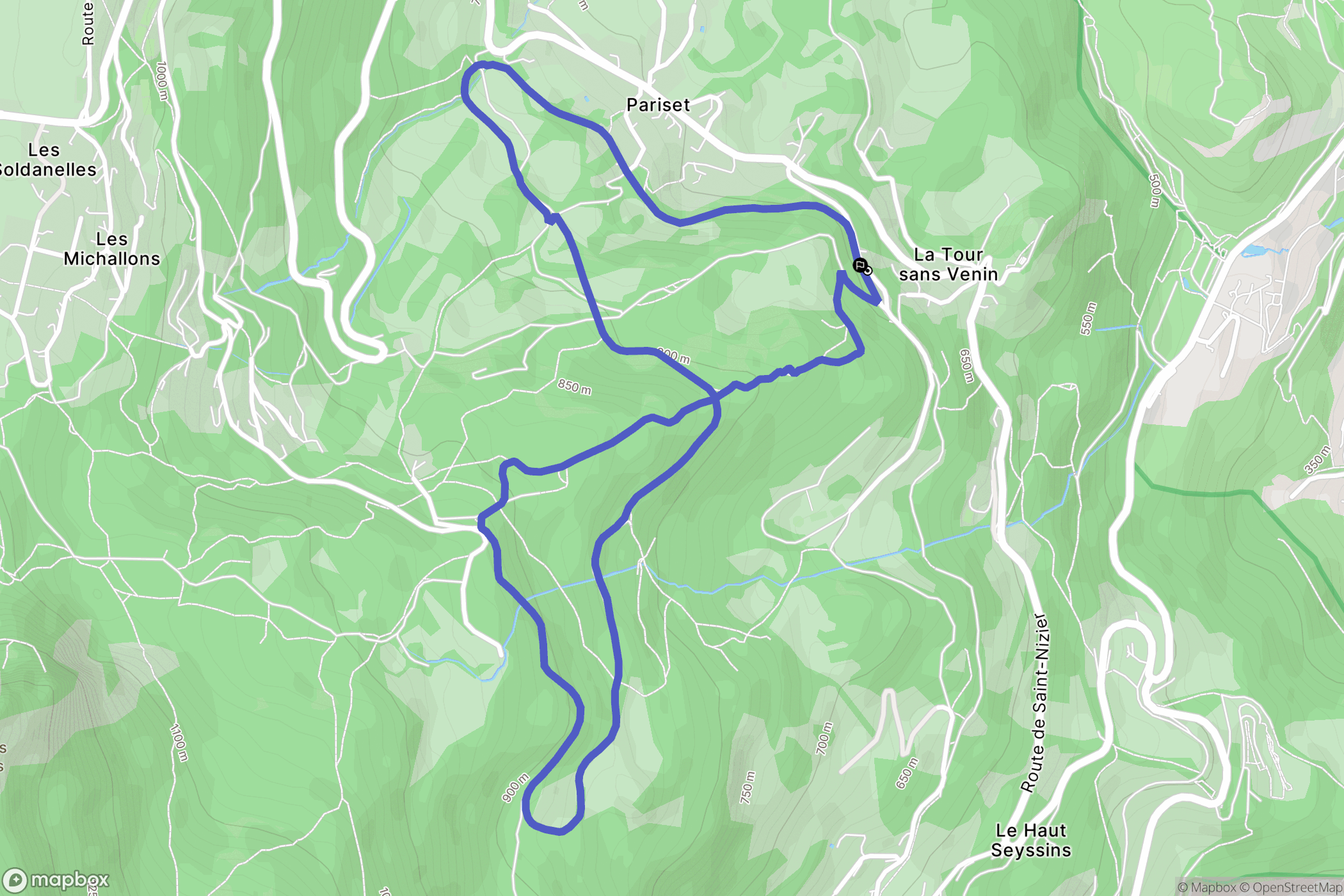 Seyssinet-Pariset : carte du parcours de randonnée - France