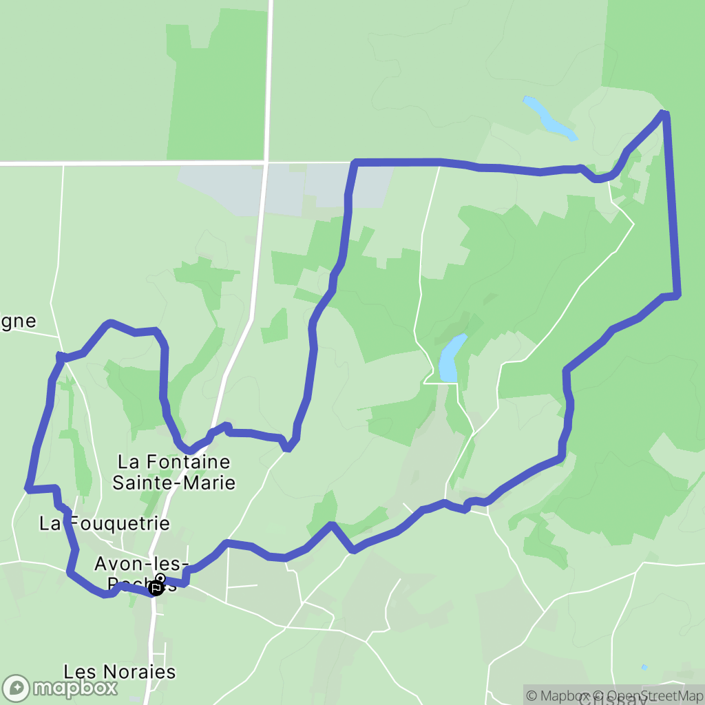 Avon-les-Roches : carte du parcours de randonnée - France