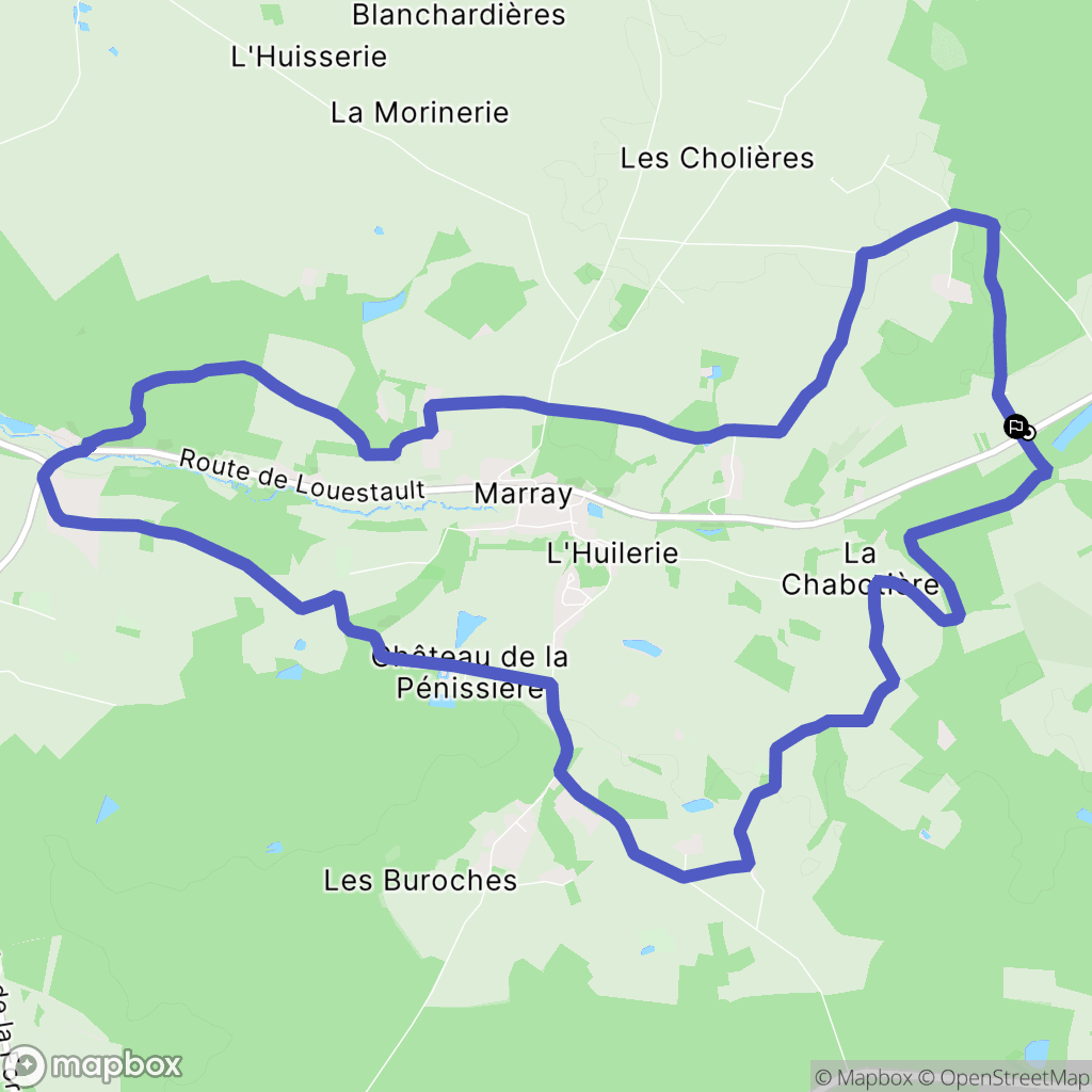 Marray : carte du parcours de randonnée - France