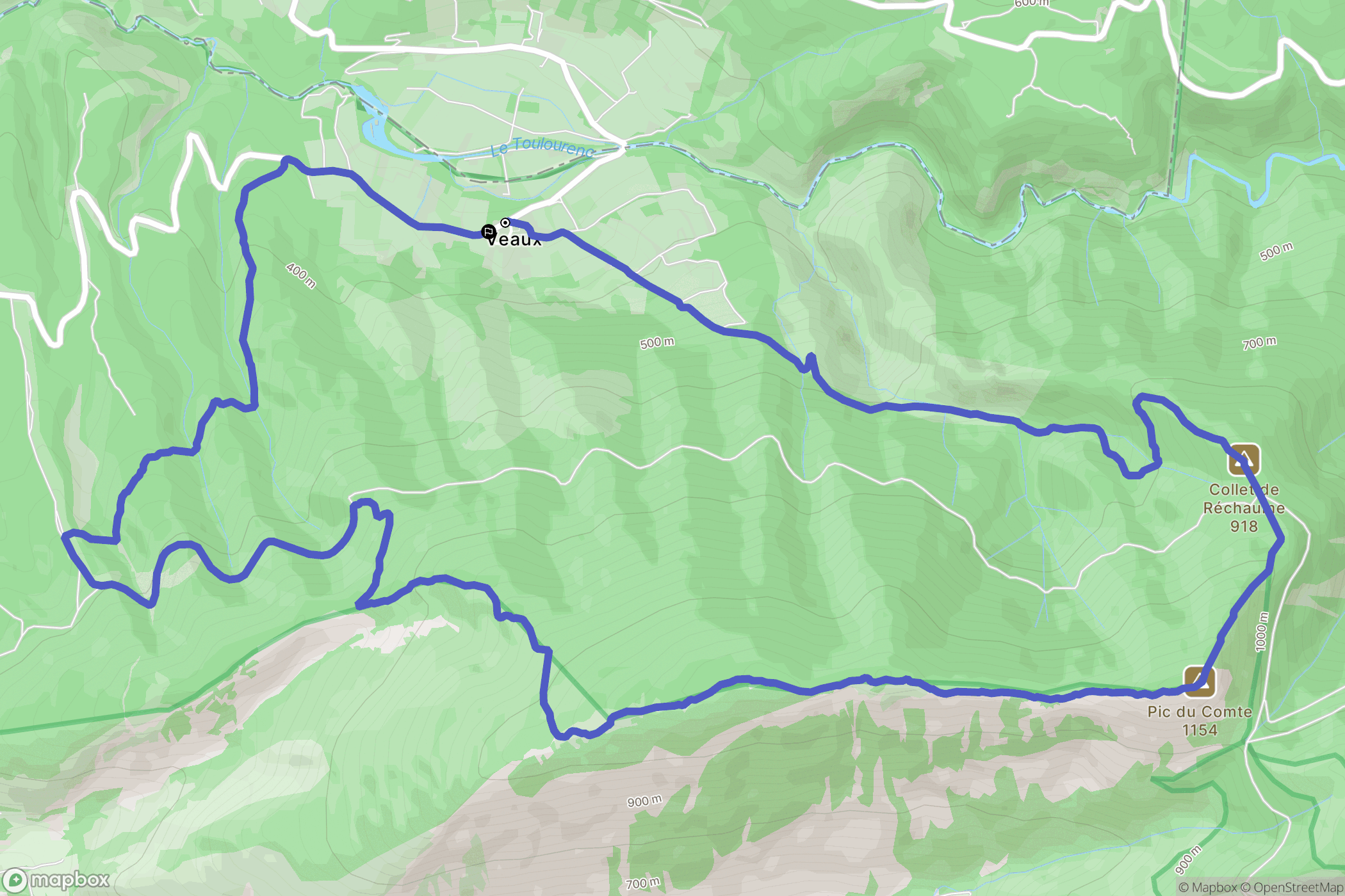 Malaucène : carte du parcours de randonnée - France