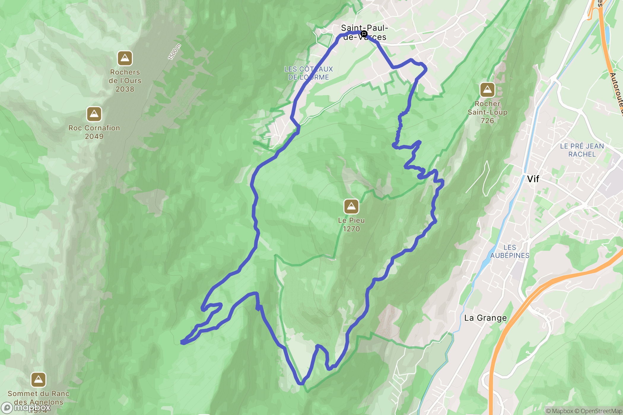 Saint-Paul-de-Varces : carte du parcours de randonnée - France
