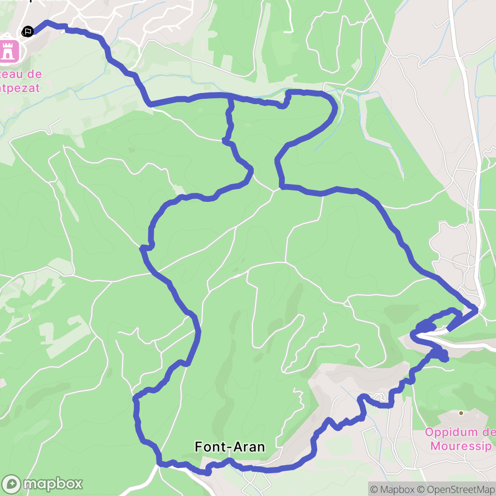 Montpezat : carte du parcours de randonnée - France