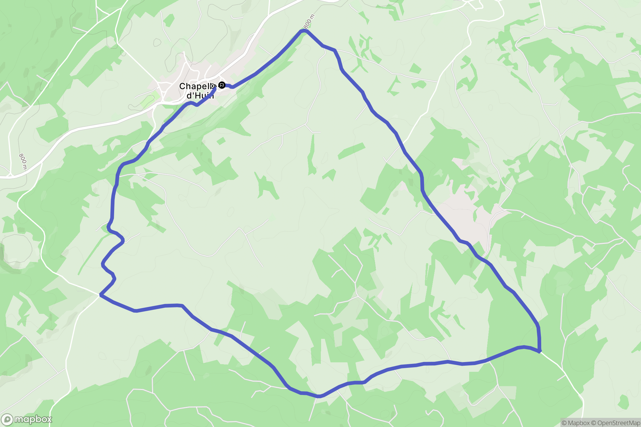 Chapelle-d'Huin : carte du parcours de randonnée - France