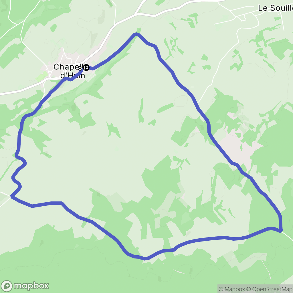 Chapelle-d'Huin : carte du parcours de randonnée - France