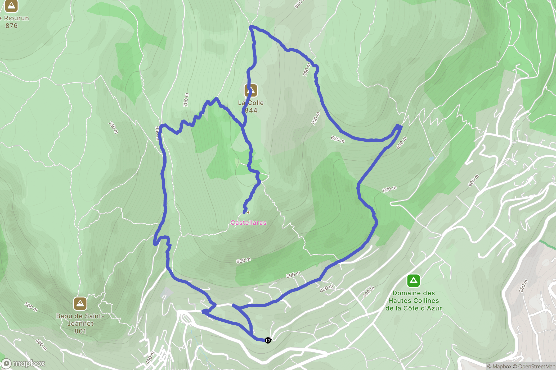 Saint-Jeannet : carte du parcours de randonnée - France