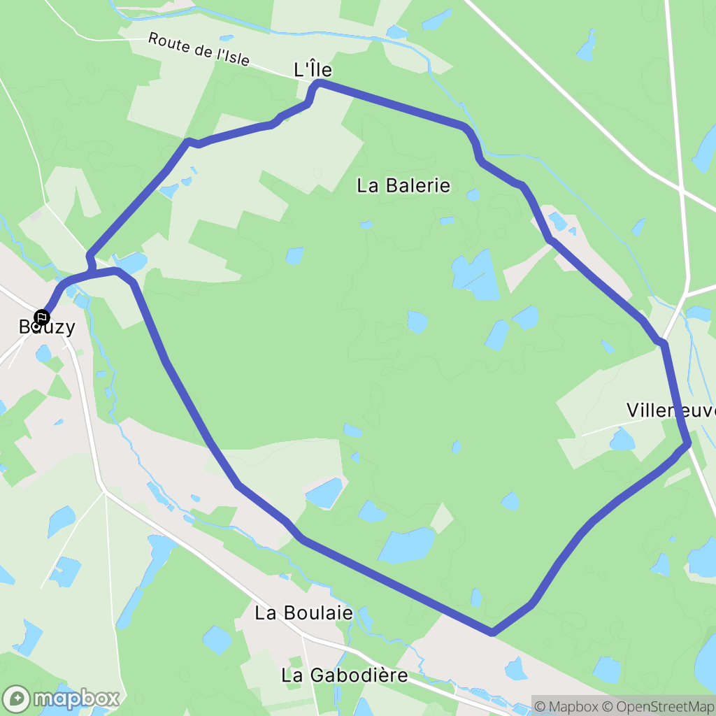 Bauzy : carte du parcours de randonnée - France