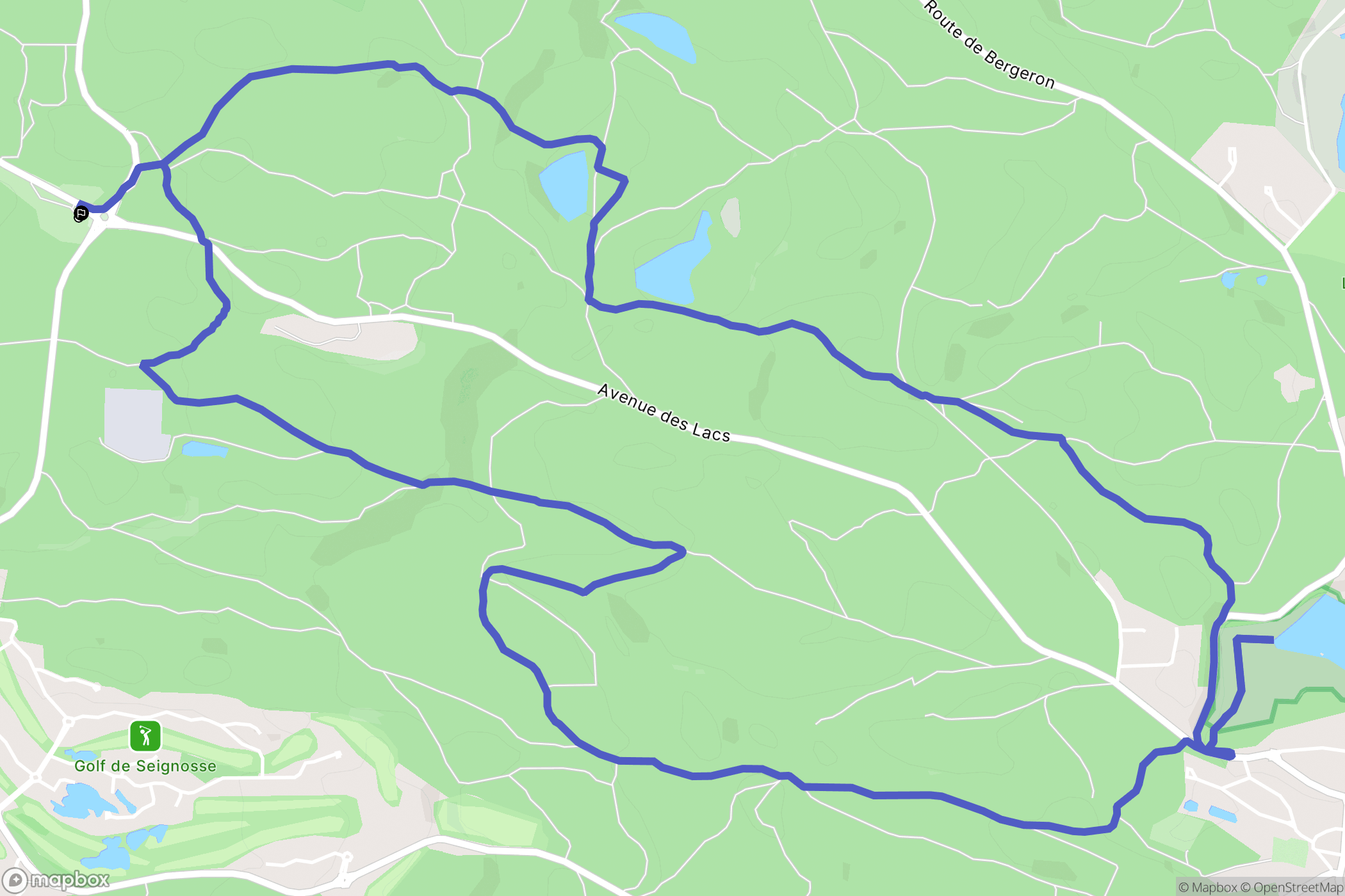 Seignosse : carte du parcours de randonnée - France