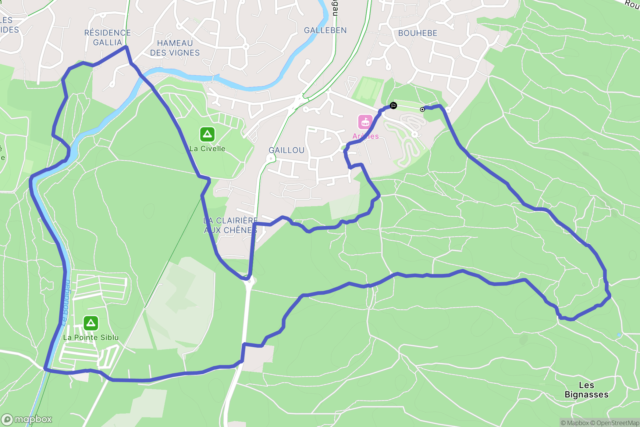 Capbreton : carte du parcours de randonnée - France