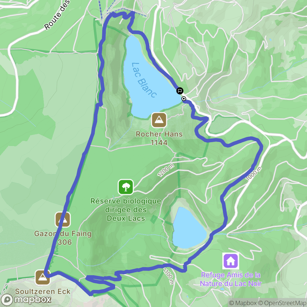 Orbey : carte du parcours de randonnée - France
