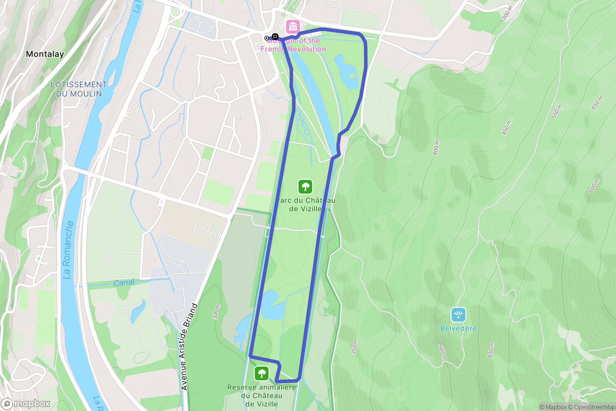 Vizille : carte du parcours de randonnée - France