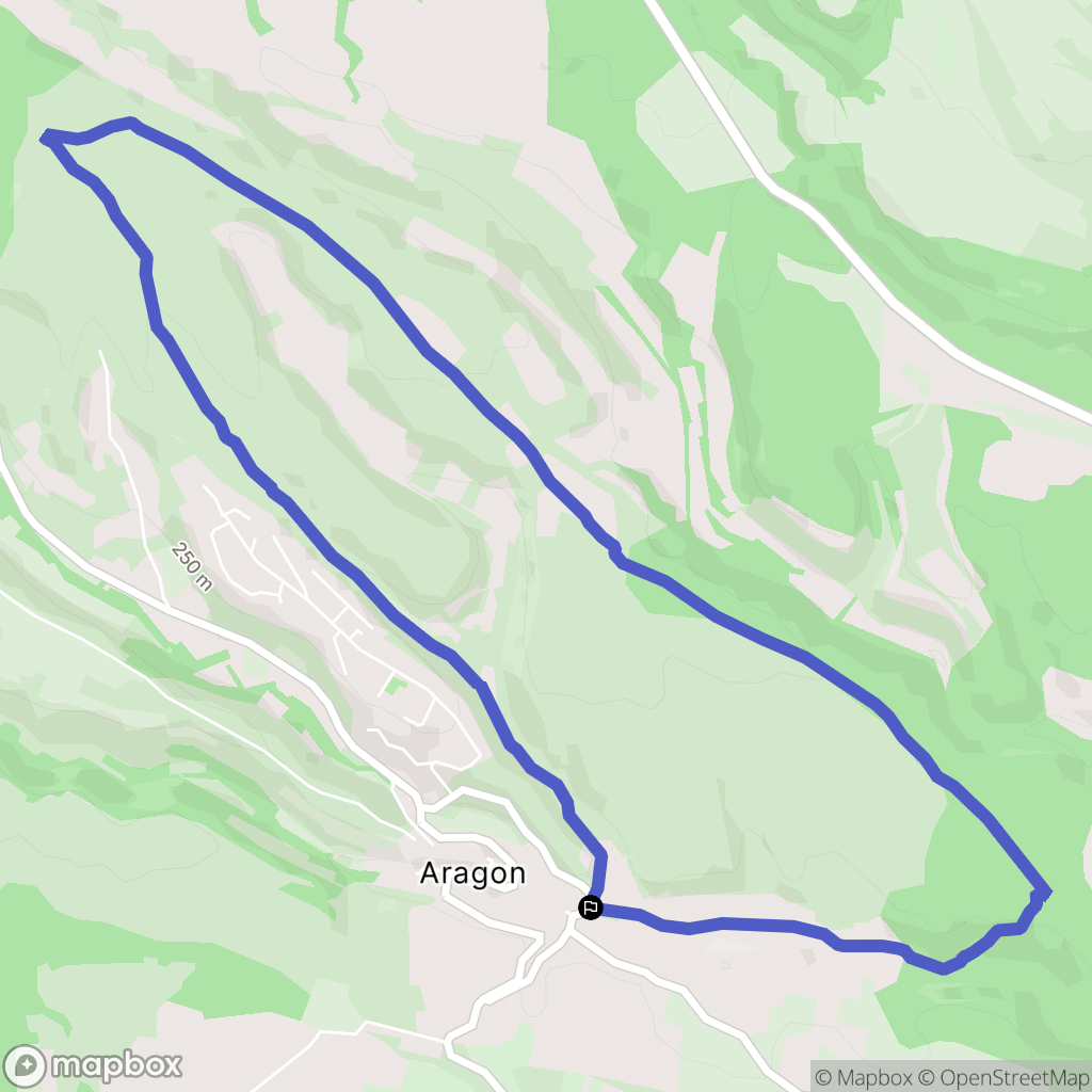 Aragon : carte du parcours de randonnée - France