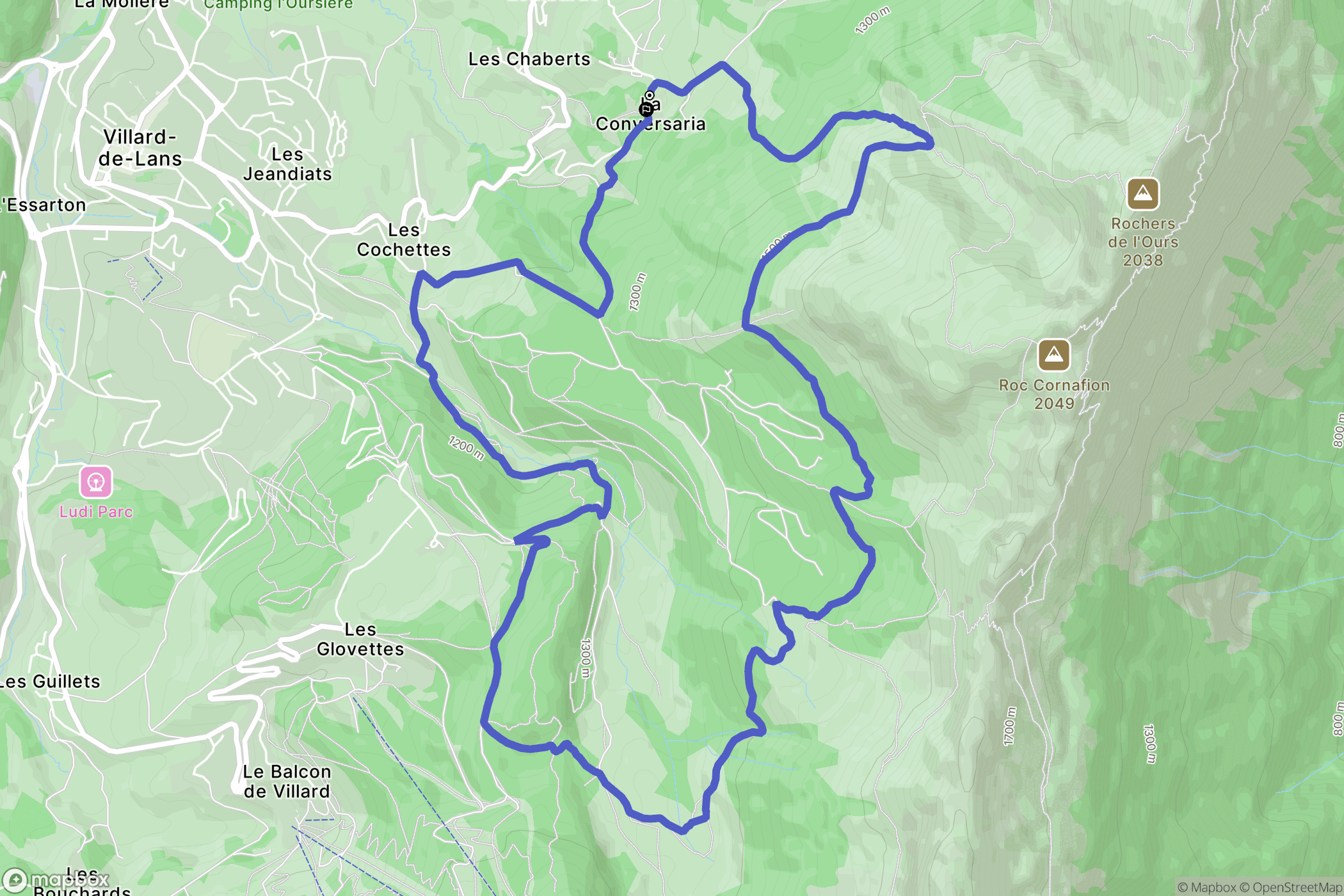 Villard-de-Lans : carte du parcours de randonnée - France