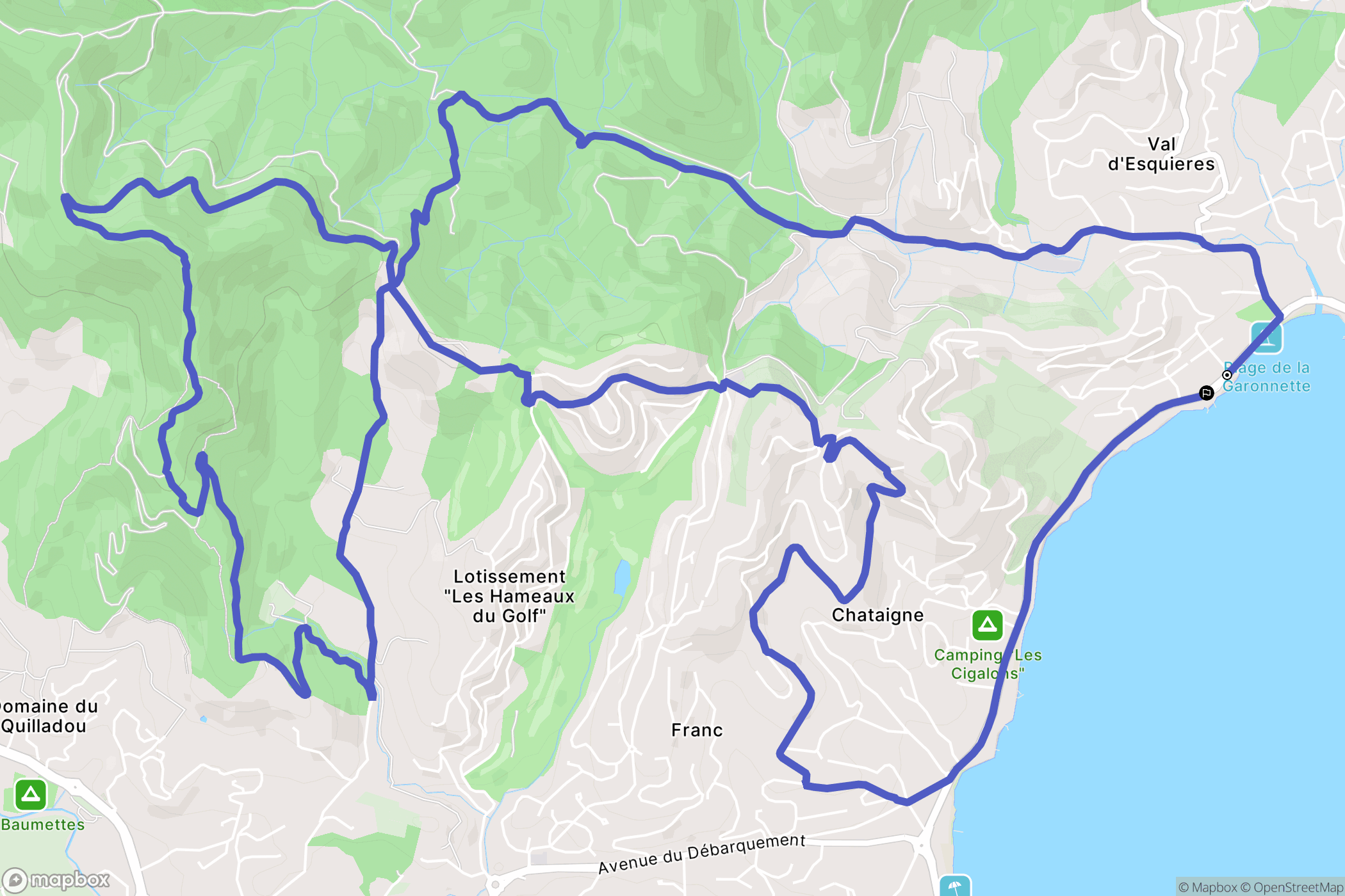 Sainte-Maxime : carte du parcours de randonnée - France