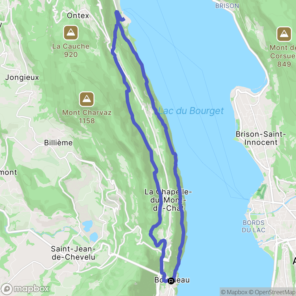 Bourdeau : carte du parcours de randonnée - France
