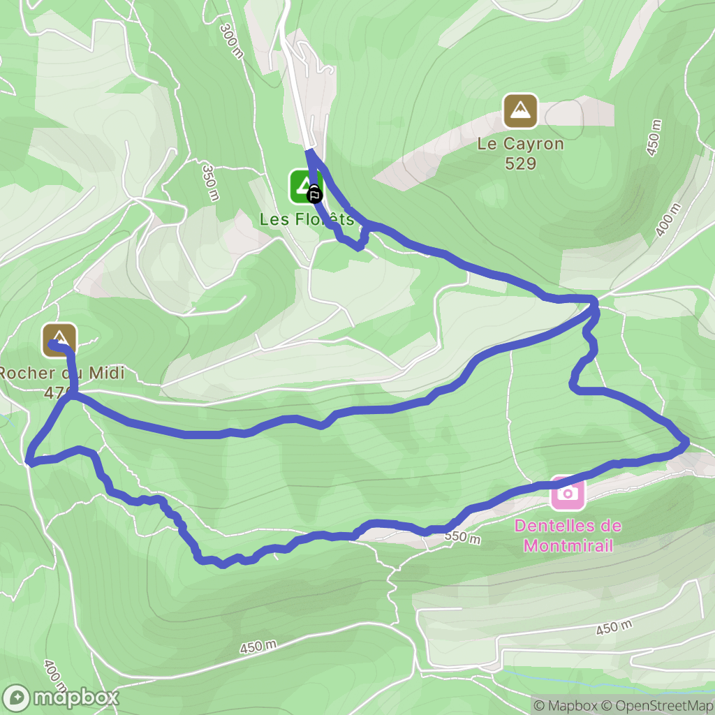 Gigondas : carte du parcours de randonnée - France