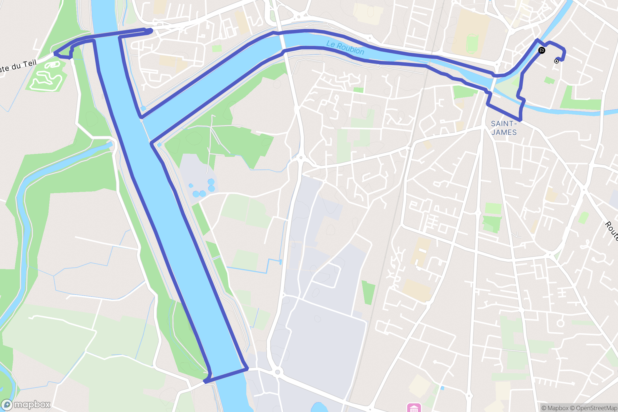 Montélimar : carte du parcours de randonnée - France