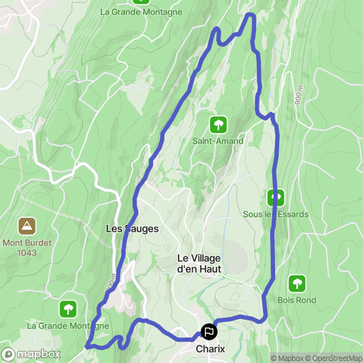Charix : carte du parcours de randonnée - France
