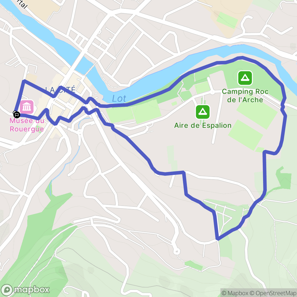 Espalion : carte du parcours de randonnée - France
