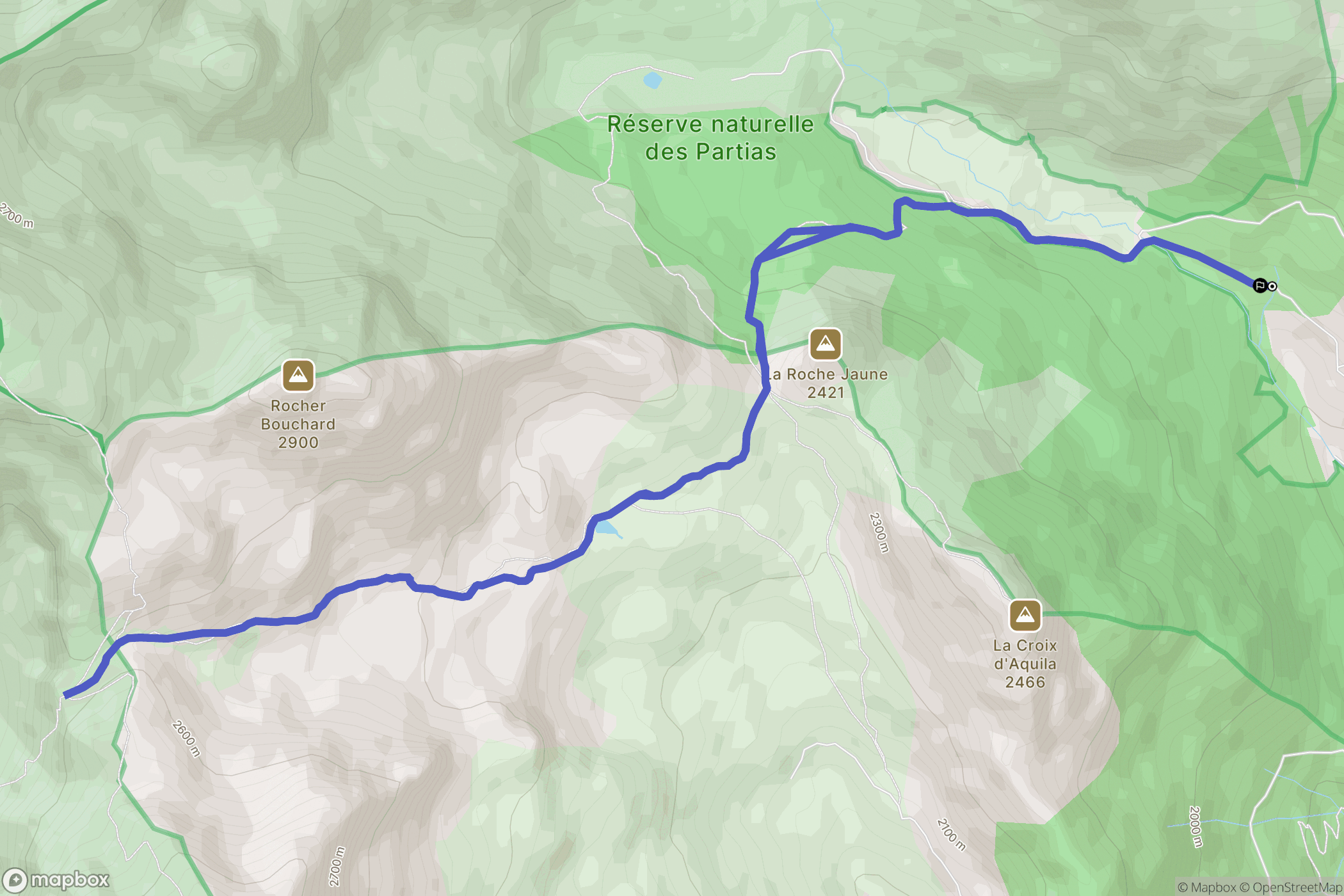 Puy-Saint-André : carte du parcours de randonnée - France