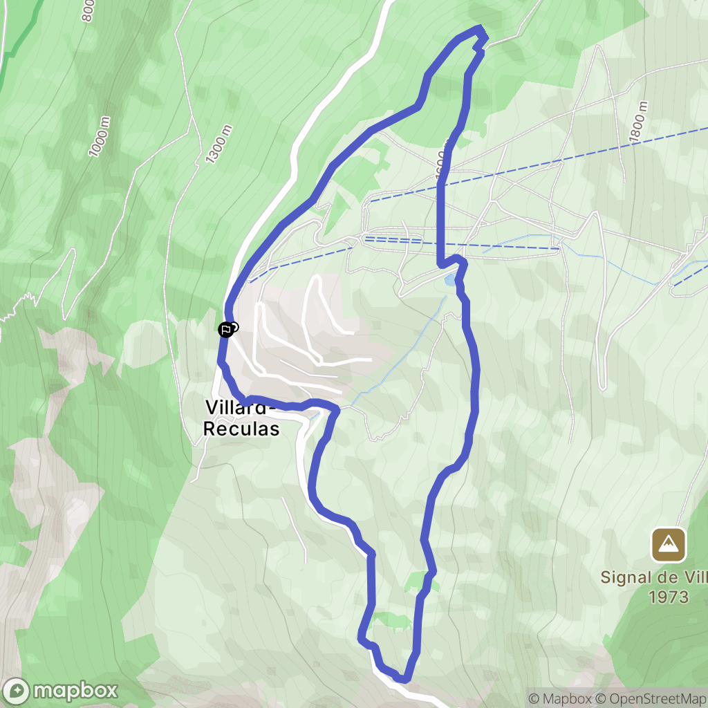 Villard-Reculas : carte du parcours de randonnée - France