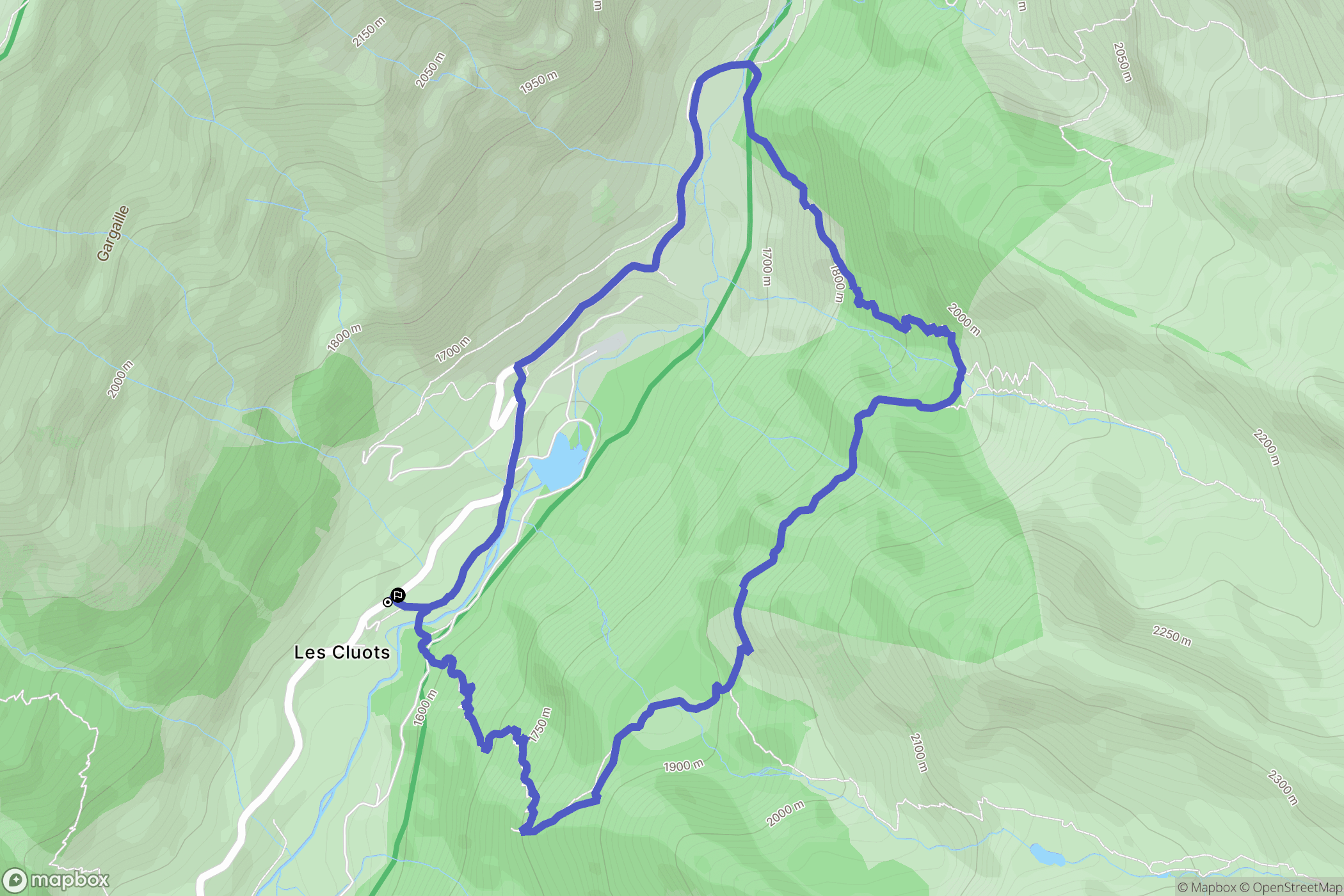 Belvédère : carte du parcours de randonnée - France