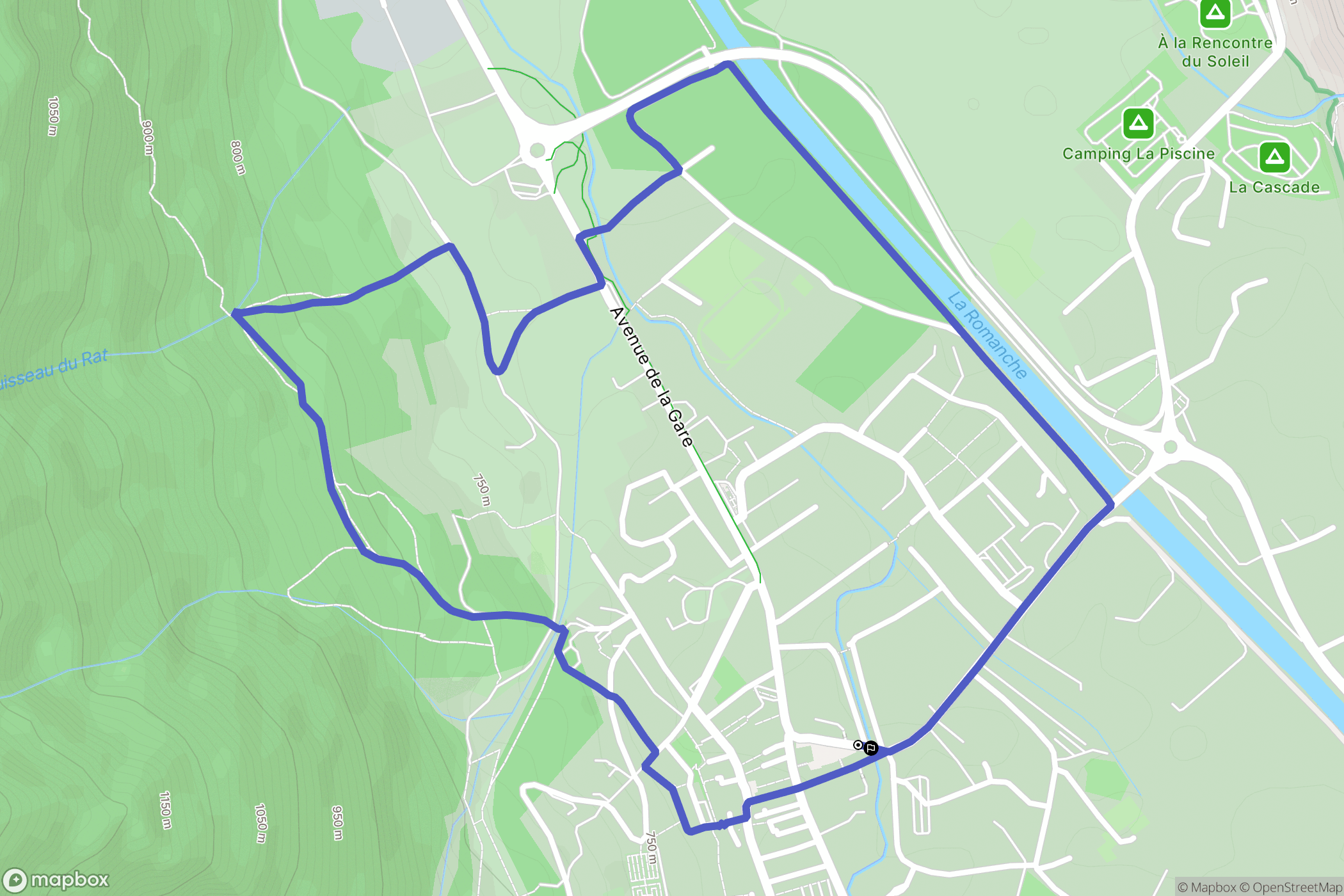 Le Bourg-d'Oisans : carte du parcours de randonnée - France