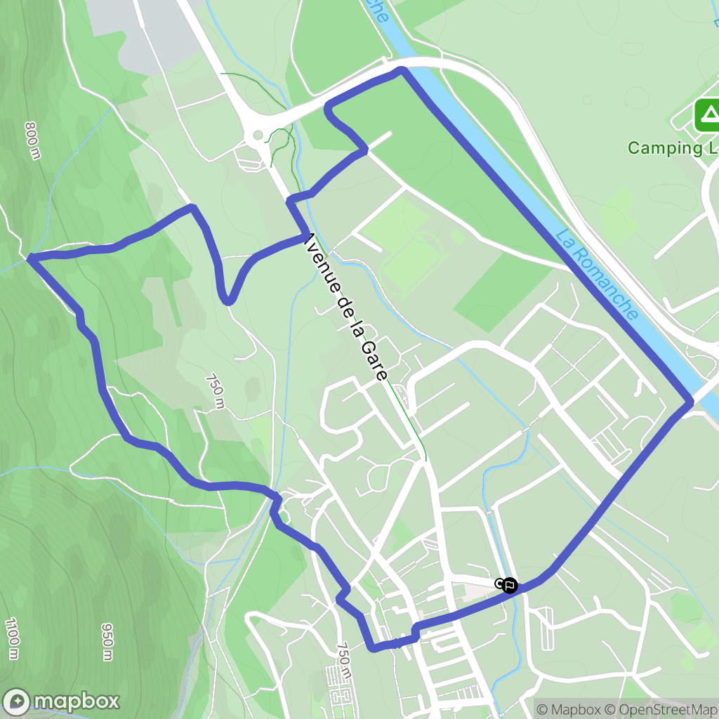 Le Bourg-d'Oisans : carte du parcours de randonnée - France