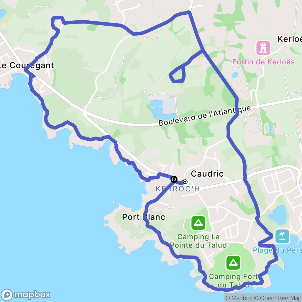 Ploemeur : carte du parcours de randonnée - France