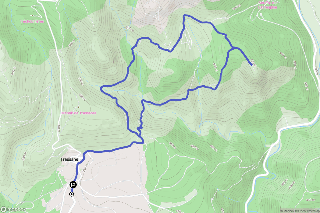 Trassanel : carte du parcours de randonnée - France