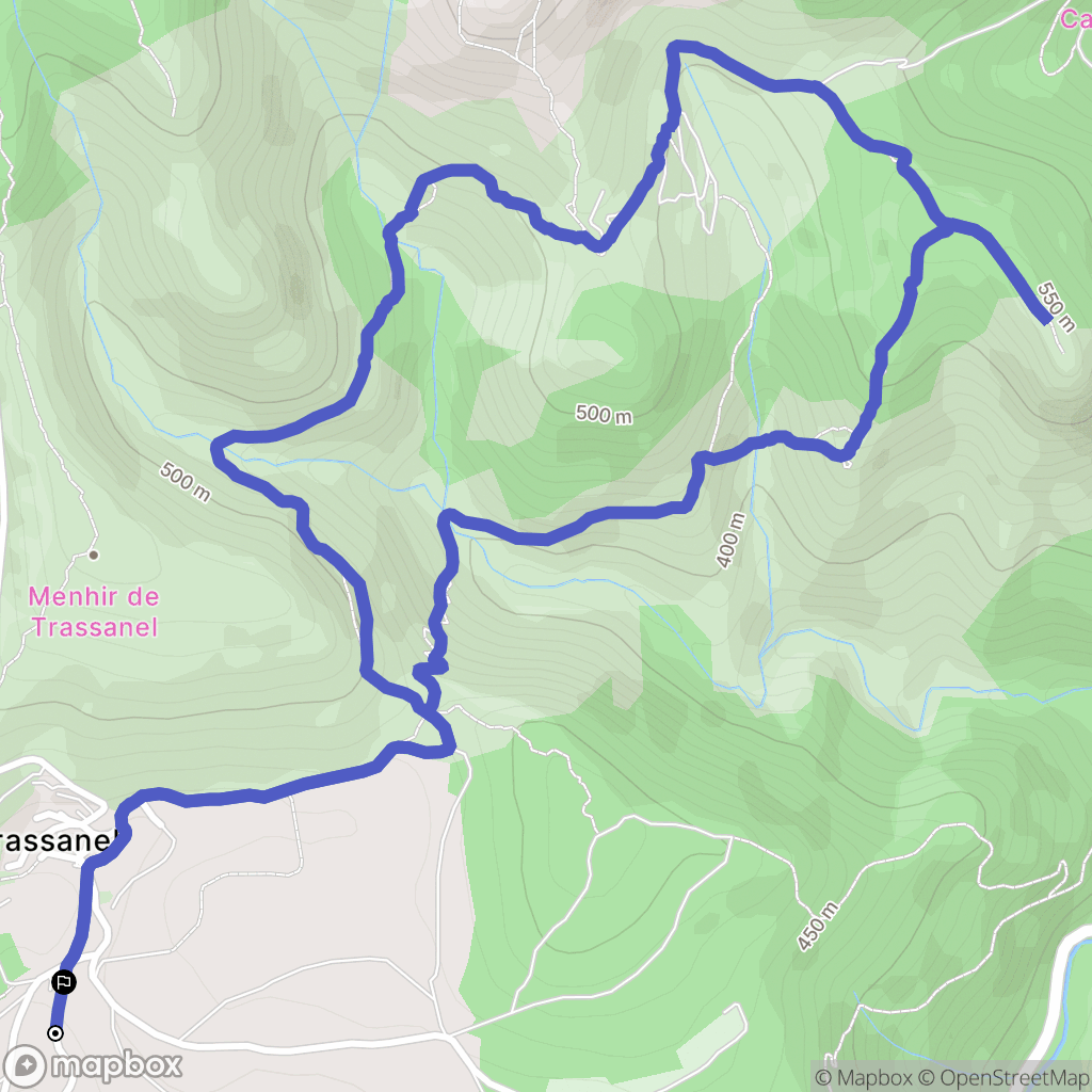 Trassanel : carte du parcours de randonnée - France