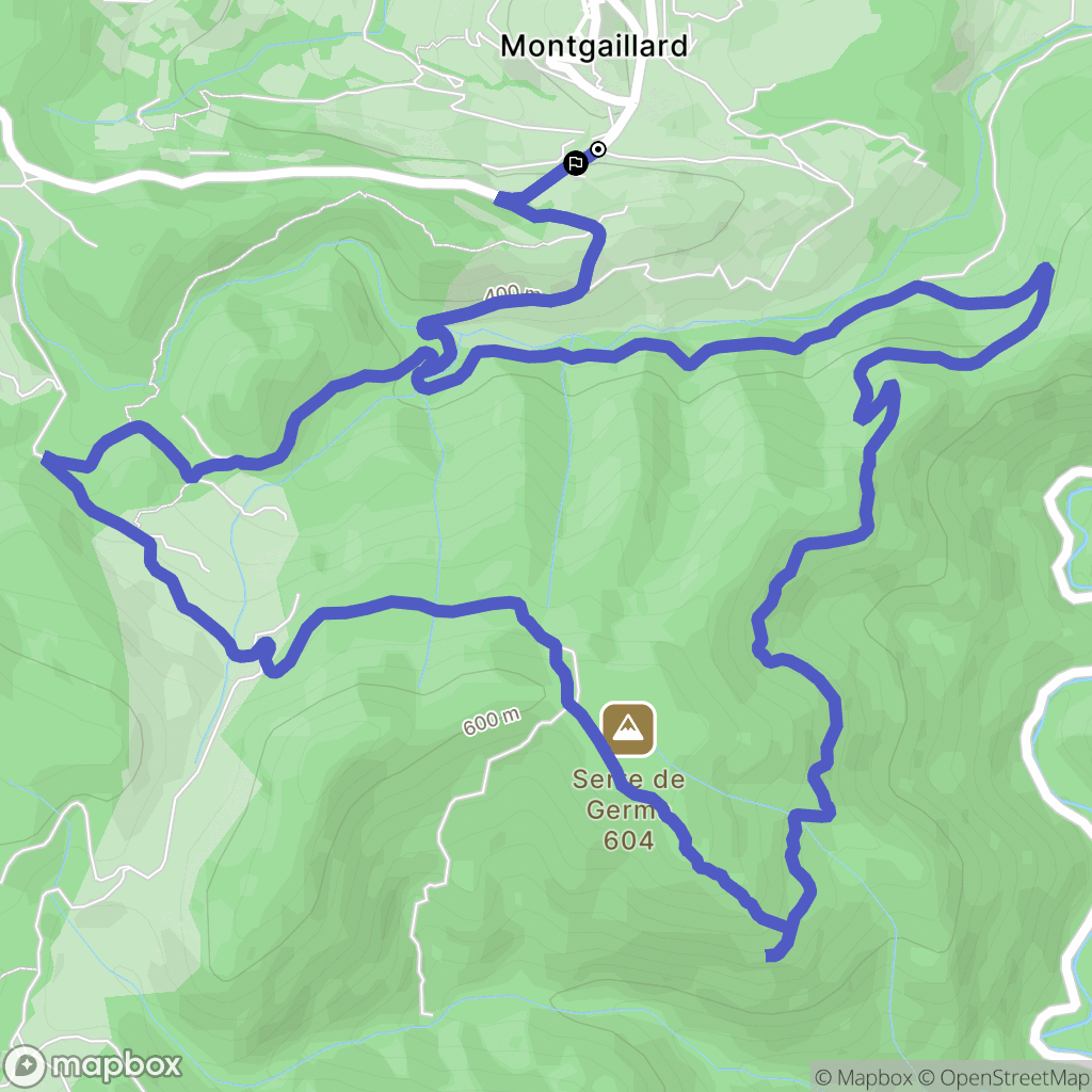 Montgaillard : carte du parcours de randonnée - France