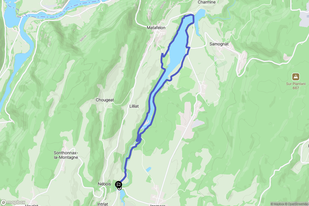 Izernore : carte du parcours de randonnée - France