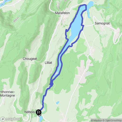 Izernore : carte du parcours de randonnée - France