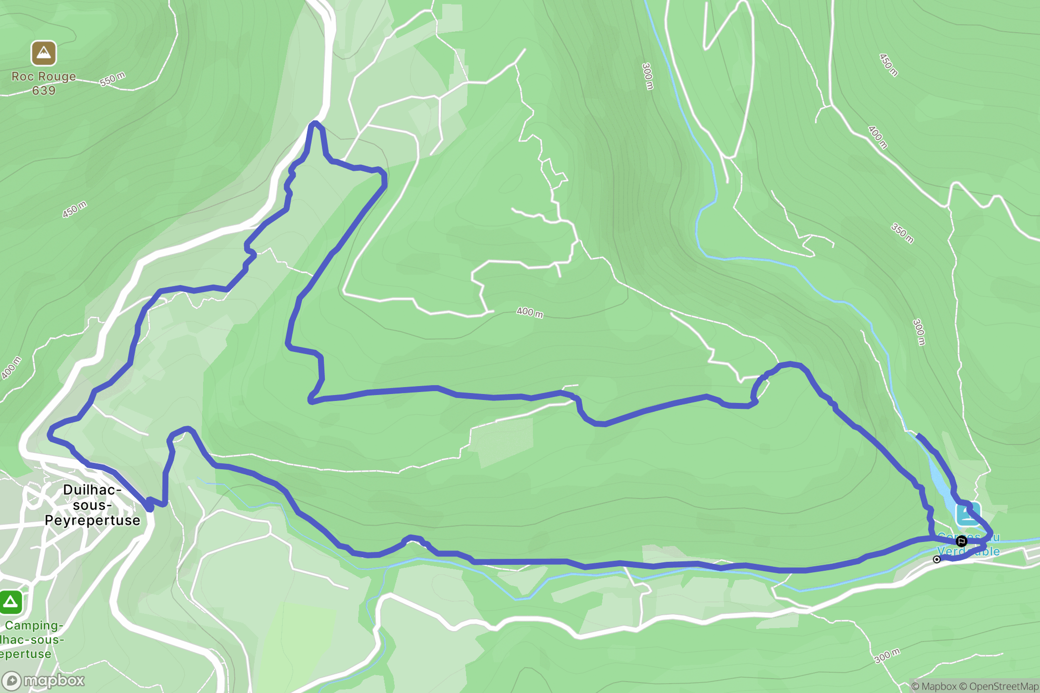 Duilhac-sous-Peyrepertuse : carte du parcours de randonnée - France