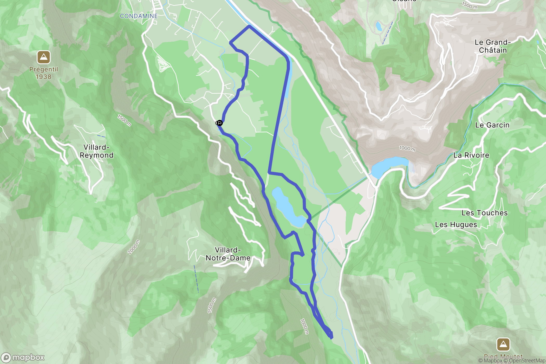 Le Bourg-d'Oisans : carte du parcours de randonnée - France
