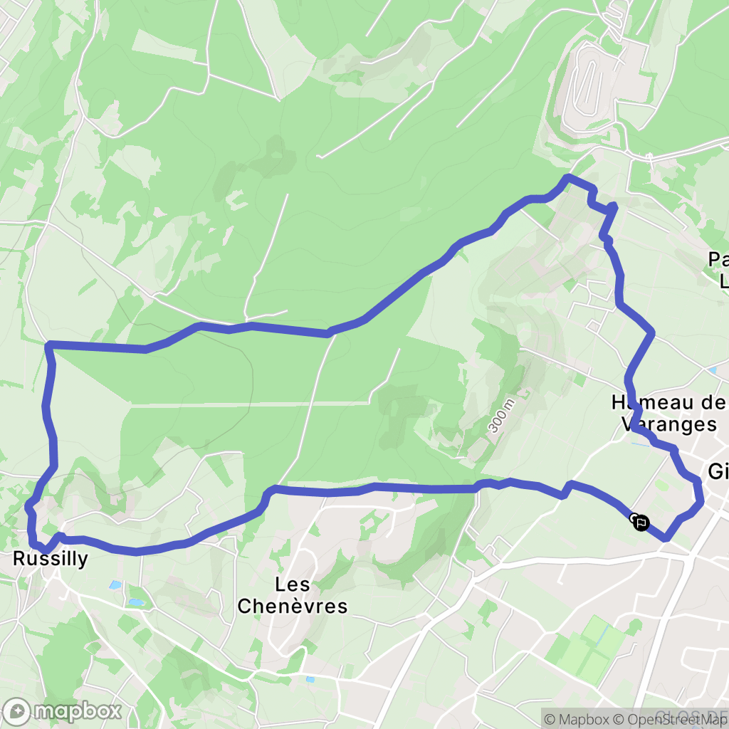 Givry : carte du parcours de randonnée - France