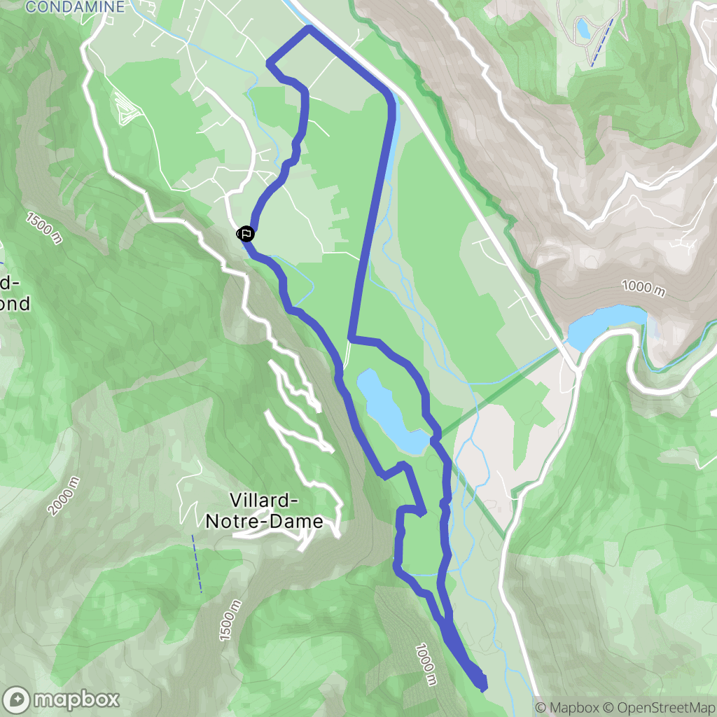 Le Bourg-d'Oisans : carte du parcours de randonnée - France